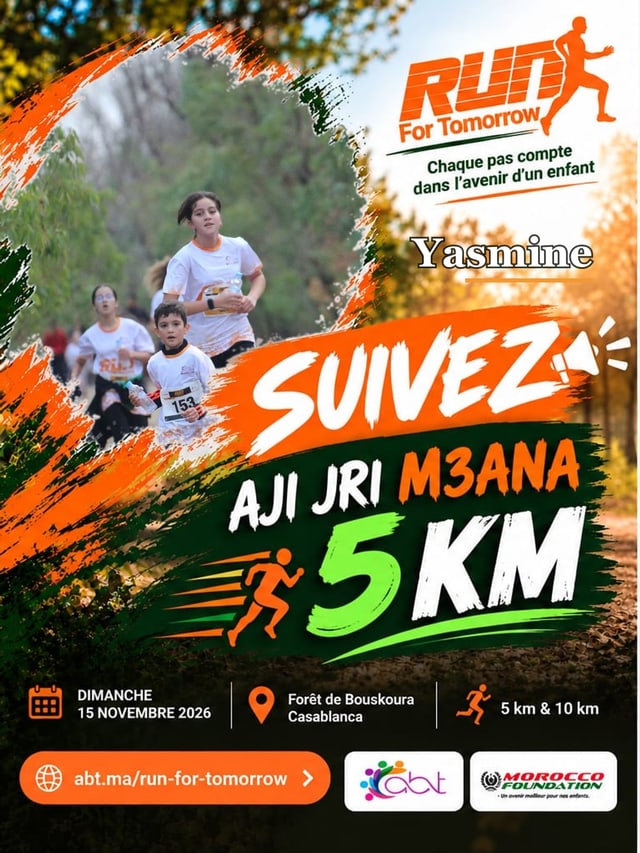 Exemple d'image personnalisée Run For Tomorrow, avec photo et prénom